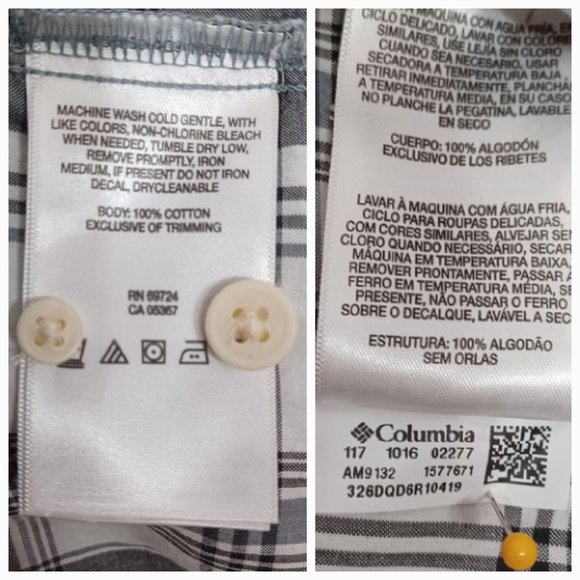 Columbia Rapid Rivers Short Sleeve Men's Plaid Button Down Shirt Size Large - Picture 12 of 12